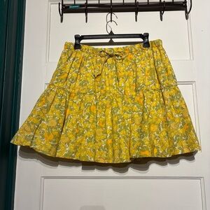 J. Crew Limone Citrus Floral Tiered Lined Skirt Spring Feminine**READ